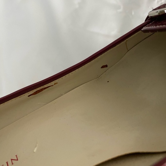 ANNE KLEIN Deep Red Patent Leather Heels w/ Silver Metal Logo. Elegant & Classy! - Picture 13 of 14